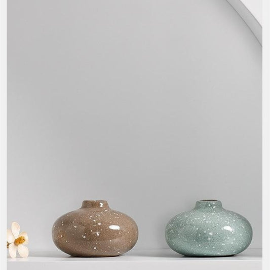 Trio de Mini-Vases Céramique – Effet Galet