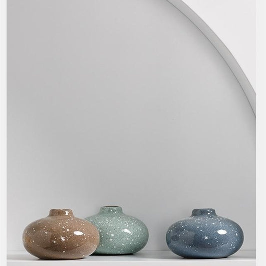 Trio de Mini-Vases Céramique – Effet Galet