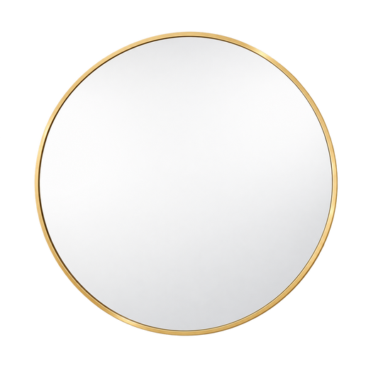 Miroir Rond Doré Mural – Design Épuré